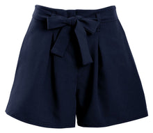 Load image into Gallery viewer, Ladies Mini Zip Pleated Casual Summer Shorts - Navy