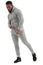 Load image into Gallery viewer, Mens Slim Fit Exercise Gym Jogging Casual Zip Up Tracksuit - Grey
