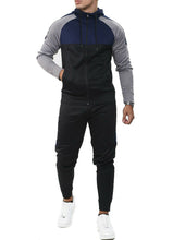 Load image into Gallery viewer, Mens Tracksuit Zip Up Hoodie Slim Fit Pants Set - Black/Navy/Grey