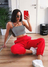 Load image into Gallery viewer, Womens Cuffed Lounge Wear Sweatpants - Red