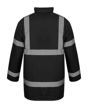 Load image into Gallery viewer, Hi Vis Parka Workwear Safety Hooded Jacket - Black