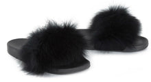 Load image into Gallery viewer, Womens Fur Summer Fluffy Sliders Flip Flops