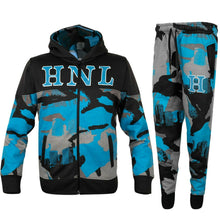 Load image into Gallery viewer, HNL Kids Hoodie Jogging Sports Tracksuit Set - Turq