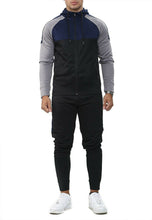 Load image into Gallery viewer, Mens Tracksuit Zip Up Hoodie Slim Fit Pants Set - Black/Navy/Grey