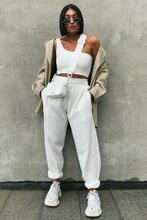 Load image into Gallery viewer, Womens Cuffed Lounge Wear Sweatpants - White