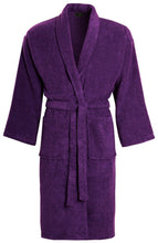 Load image into Gallery viewer, Unisex Luxury Egyptian Cotton Terry Towelling Gown - Purple ( Shawl Collar Bath Robe )