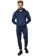 Load image into Gallery viewer, Mens Full Zip Hooded Skinny Fit Lightweight Tracksuit Set - Navy (AV20-015)