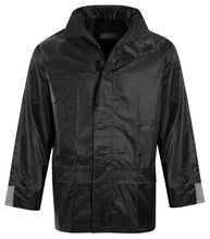Load image into Gallery viewer, Mens Waterproof Hooded Mac Trench Short Jacket - Black Short Jacket