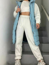 Load image into Gallery viewer, Womens Hooded Quilted Zip Up Gilet Waistcoat - Blue