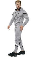 Load image into Gallery viewer, Mens Tracksuit Zip Up Hoodie Slim Fit Pants Set - Grey (AV20-K)