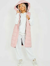 Load image into Gallery viewer, Womens Hooded Quilted Zip Up Gilet Waistcoat - Pink
