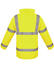 Load image into Gallery viewer, Hi Vis Parka Workwear Safety Hooded Jacket - Yellow