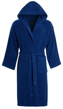 Load image into Gallery viewer, Unisex Luxury Egyptian Cotton Terry Towelling Gown - Royal Blue ( Hooded Bath Robe )