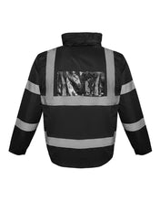 Load image into Gallery viewer, Hi Vis Visibility Bomber Workwear Security Hooded Waterproof Jacket - Black (171)