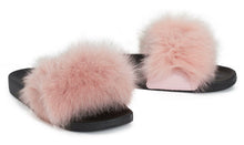Load image into Gallery viewer, Womens Fur Summer Fluffy Sliders Flip Flops