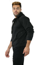 Load image into Gallery viewer, Mens Fleece Soft Lined Zipper Hoodie Sweatshirt - Black