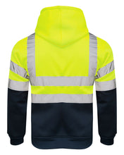 Load image into Gallery viewer, Mens 2 Tone No Zip Hi Vis Sweatshirt Tape Band Pull Over - Yellow