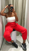 Load image into Gallery viewer, Womens Cuffed Lounge Wear Sweatpants - Red