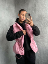 Load image into Gallery viewer, Womens Button Puffer Gilet Waistcoat Winter Vest Long Bodywarmer - Pink