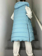Load image into Gallery viewer, Womens Hooded Quilted Zip Up Gilet Waistcoat - Blue