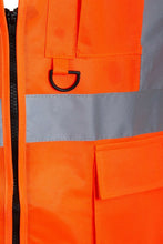 Load image into Gallery viewer, Hi Vis Waistcoat With Phone ID Pocket Key Holder Vest - Orange