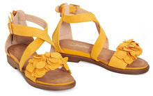 Load image into Gallery viewer, Ladies Open Summer Flower Comfortable Toe Shoes - Yellow