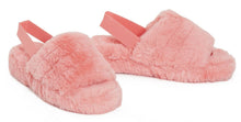 Load image into Gallery viewer, Womens Fluffy Faux Fur Peep Toe Slipper - Pink