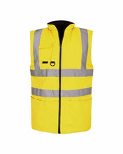 Load image into Gallery viewer, Hi Vis Viz Body Warmer Reversible Gilet Sleeveless Waistcoat - Yellow