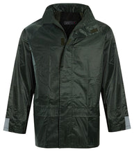 Load image into Gallery viewer, Mens Waterproof Hooded Mac Trench Short Jacket - Olive Short Jacket