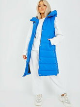 Load image into Gallery viewer, Womens Hooded Quilted Zip Up Gilet Waistcoat - Royal
