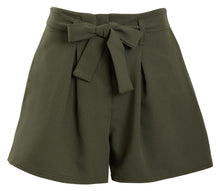 Load image into Gallery viewer, Ladies Mini Zip Pleated Casual Summer Shorts - Khaki