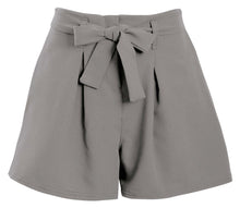 Load image into Gallery viewer, Ladies Mini Zip Pleated Casual Summer Shorts - Grey