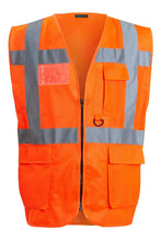 Load image into Gallery viewer, Hi Vis Waistcoat With Phone ID Pocket Key Holder Vest - Orange