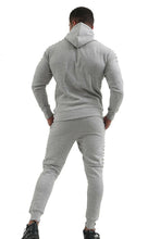 Load image into Gallery viewer, Mens Slim Fit Exercise Gym Jogging Casual Zip Up Tracksuit - Grey