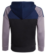 Load image into Gallery viewer, Unisex Block Contrast Panel Full Zip Hoodie Tracksuit - Black/Navy/Grey
