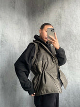 Load image into Gallery viewer, Womens Button Puffer Gilet Waistcoat Winter Vest Long Bodywarmer - Khaki
